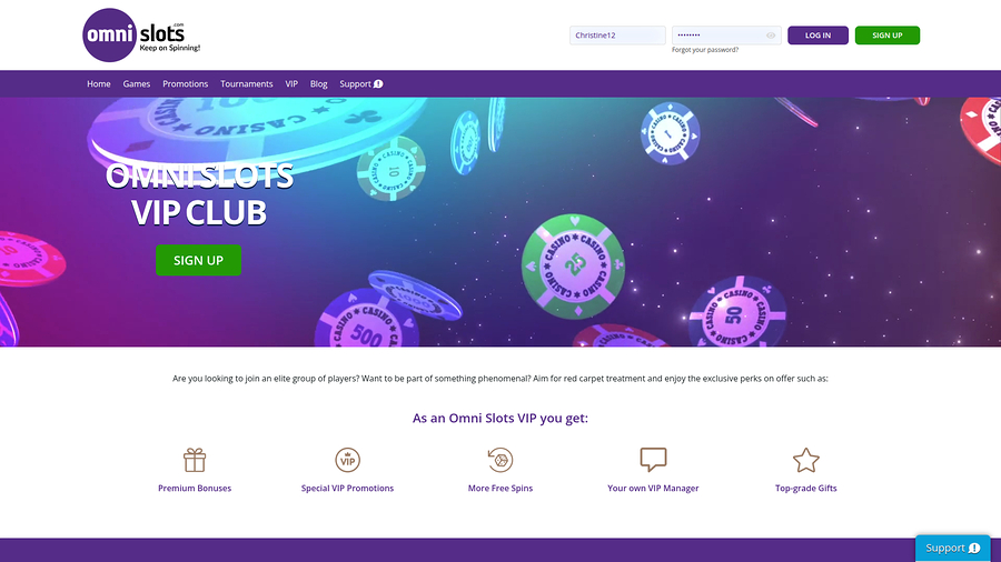 Omni Slots Casino Desktop VIP Program