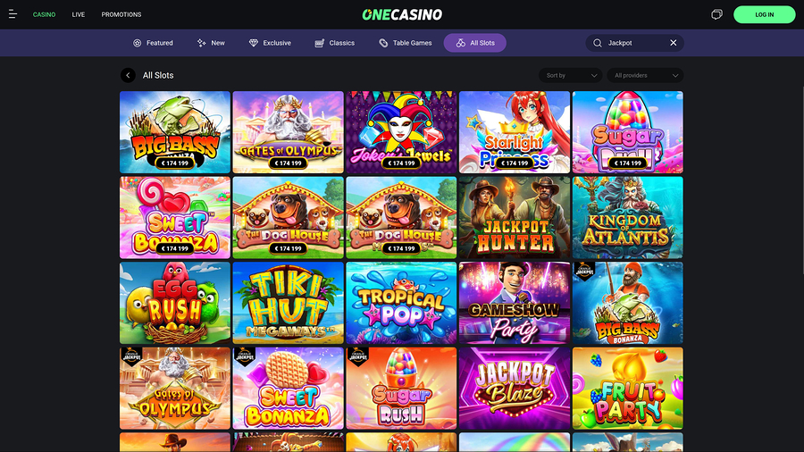 One Casino Desktop Jackpot