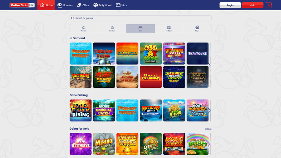Online Slots UK Desktop Games