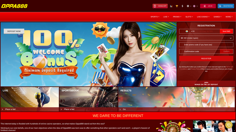 Oppa 888 Desktop Homepage