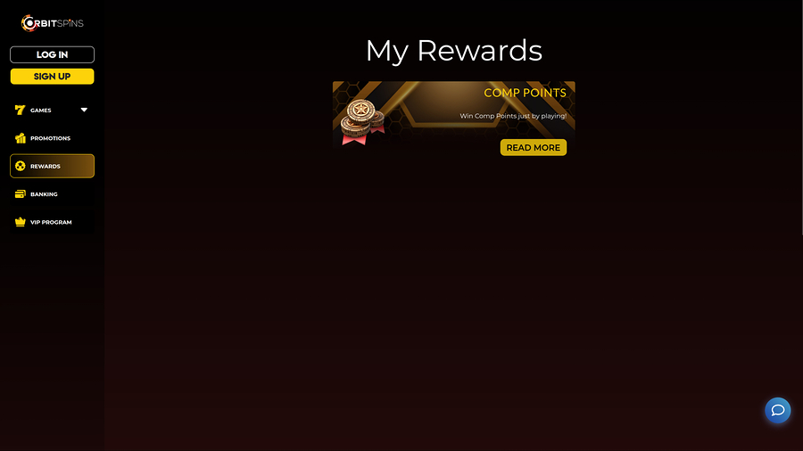 Orbit Spins Casino Desktop Rewards