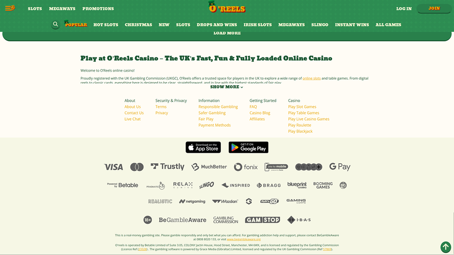 Oreels Casino Desktop Game Developers