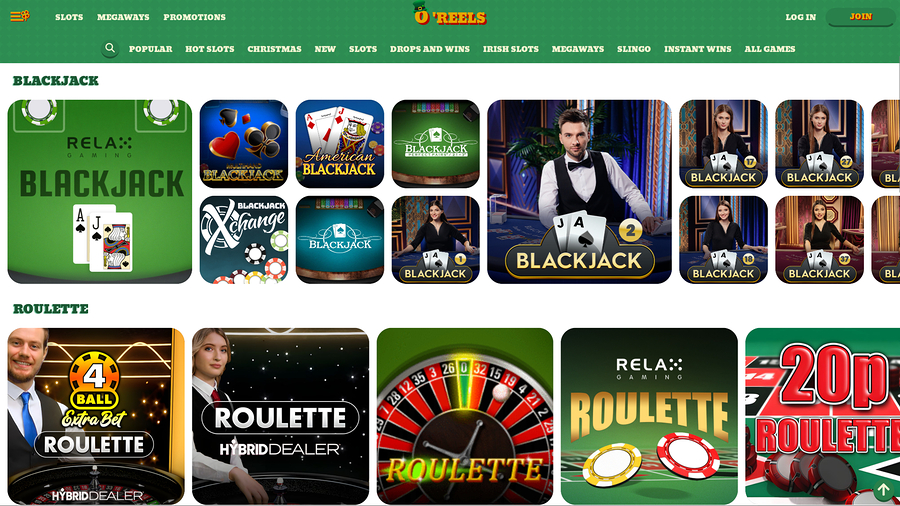 Oreels Casino Desktop Live Dealer