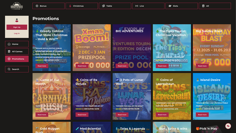 OrientXpress Casino Desktop Promotions