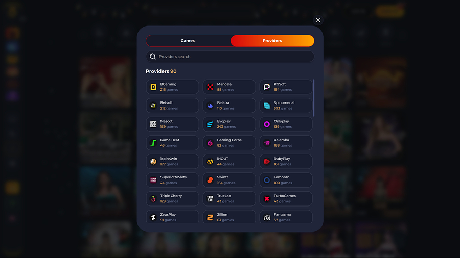 Oro Casino Game Developers