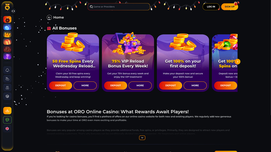 Oro Casino Promotions