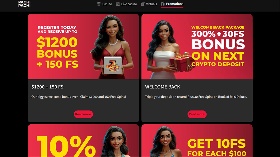 PachiPachi Casino Desktop Promotions