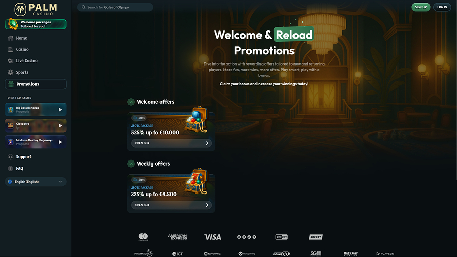 Palm Casino Desktop Promotions