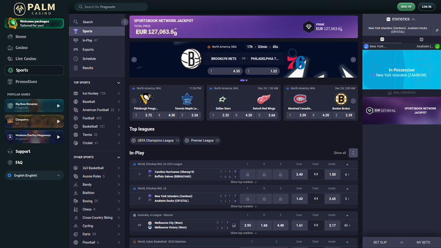 Palm Casino Desktop Sports