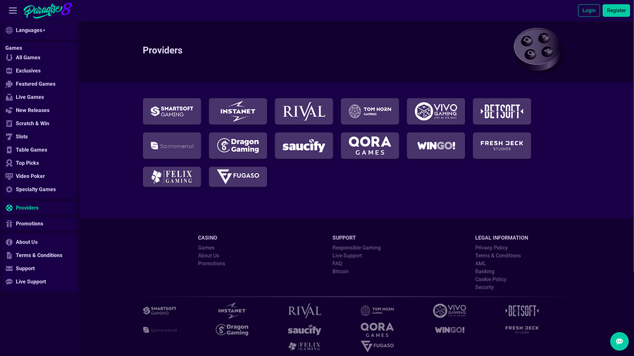 Paradise 8 Casino Desktop Game Developers