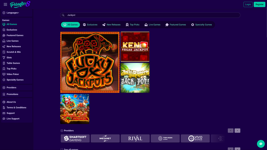 Paradise 8 Casino Desktop Jackpot