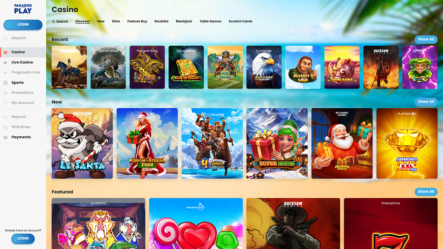 ParadisePlay Casino Games
