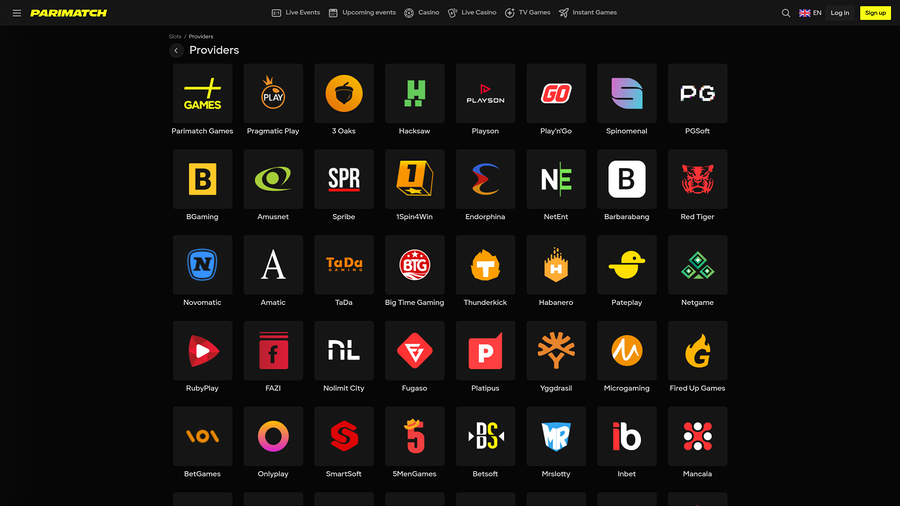 Parimatch Casino Desktop Game Developers