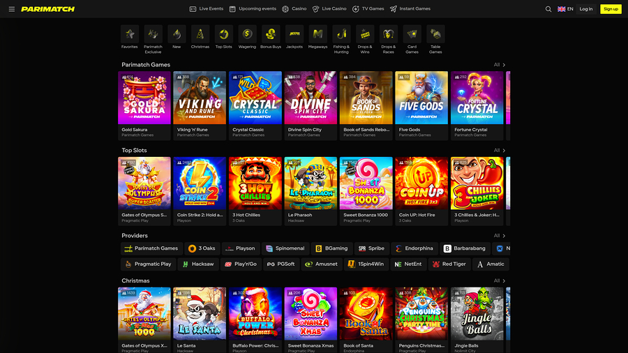 Parimatch Casino Desktop Games
