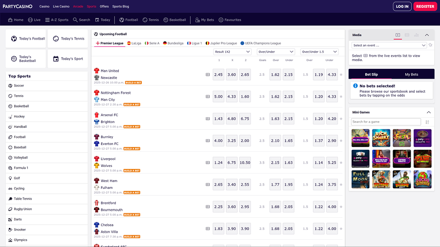 PartyCasino Desktop Sports