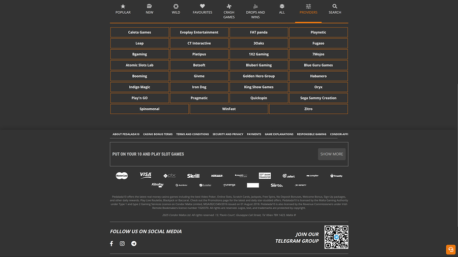 Pedalada10 Casino Desktop Game Developers