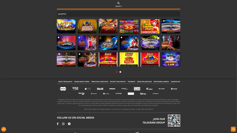 Pedalada10 Casino Desktop Jackpot