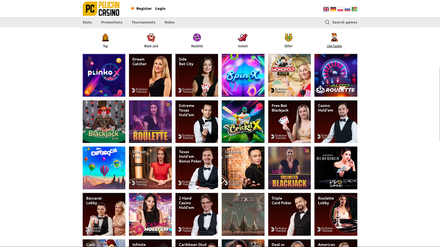 Pelican Casino Desktop Live Dealer