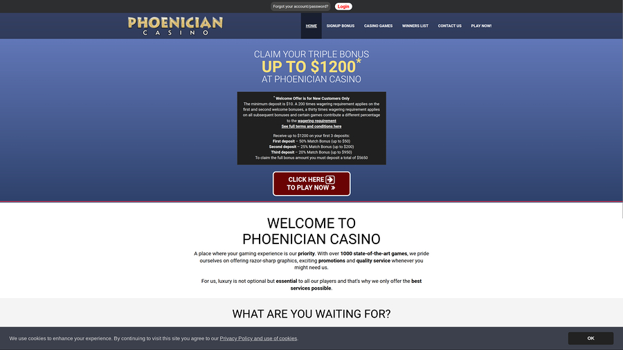 Phoenician Casino Desktop Homepage