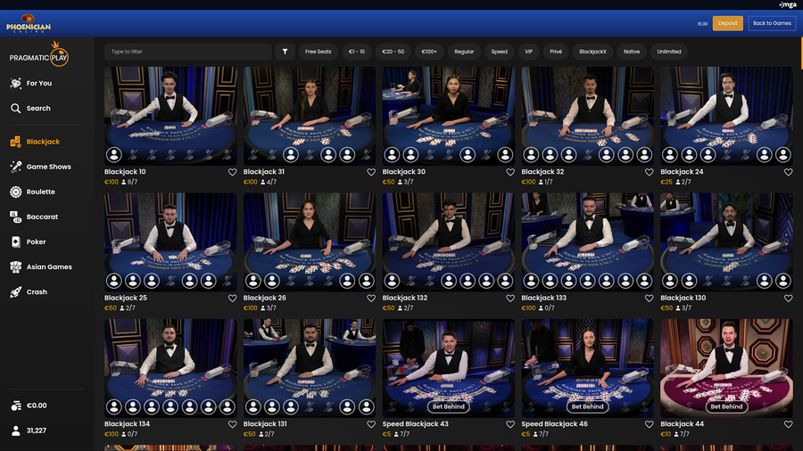 Phoenician Casino Desktop Live Dealer