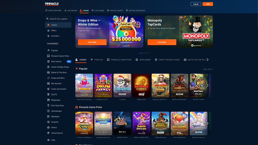 Pinnacle Desktop Homepage