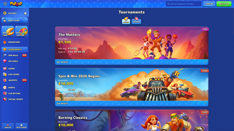Pistolo Casino Desktop Tournaments