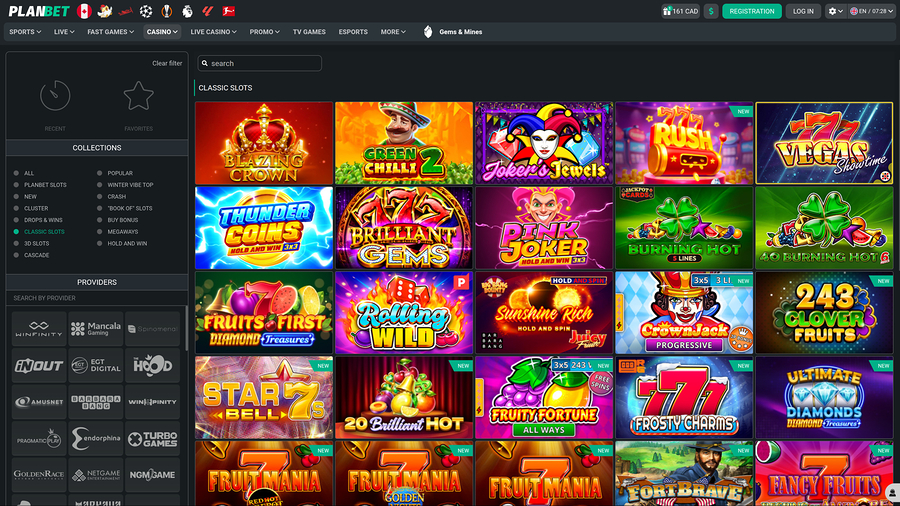 PlanBet Casino Desktop Games