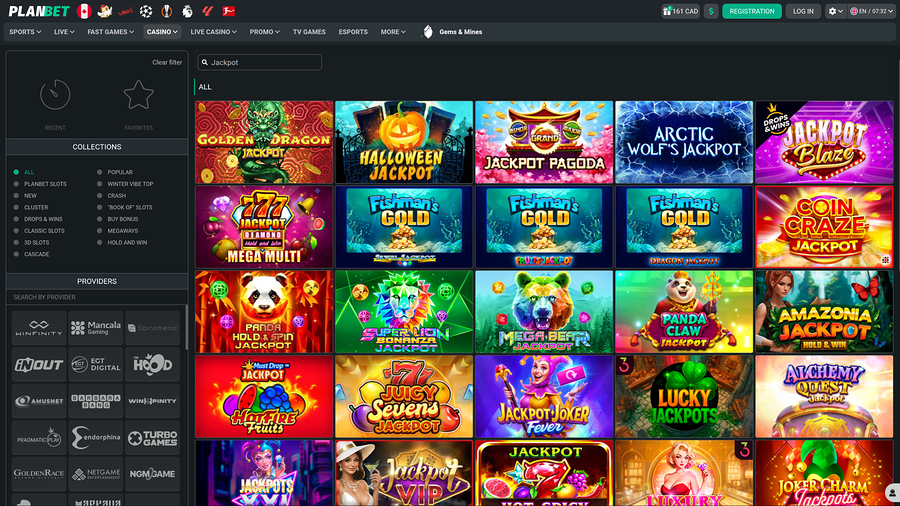 PlanBet Casino Desktop Jackpot