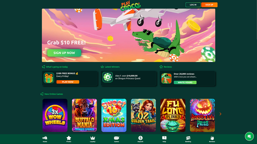 Play Croco Casino Desktop Homepage