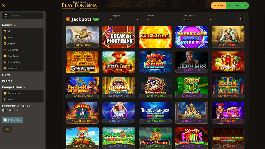 Play Fortuna Casino Desktop Jackpot