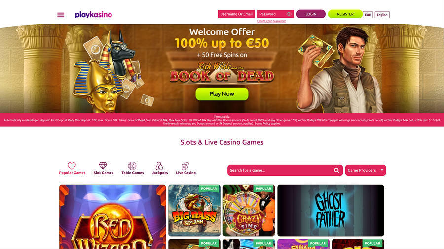 Play Kasino Desktop Homepage