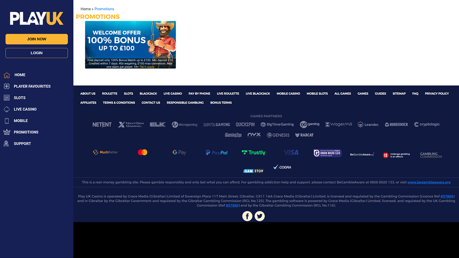 Play UK Casino Desktop Promotions