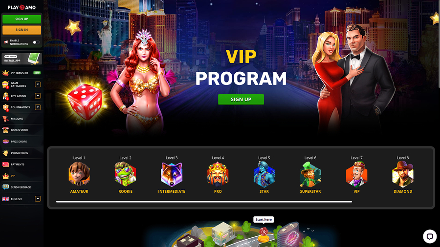 Playamo Casino Desktop VIP Program