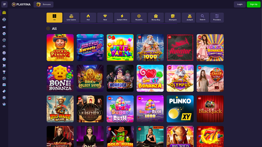 Playfina Casino Desktop Games