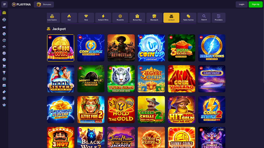 Playfina Casino Desktop Jackpot