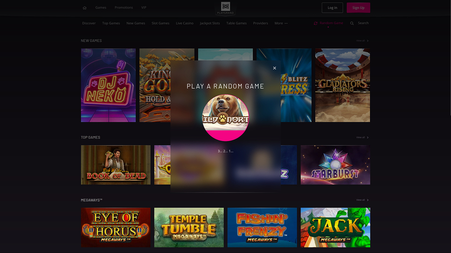 Playgrand Casino Desktop Random Game