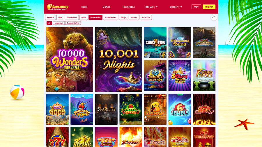 PlaySunny Casino Desktop Live Dealer