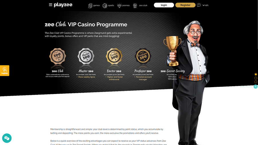 PlayZee Casino Desktop VIP Program