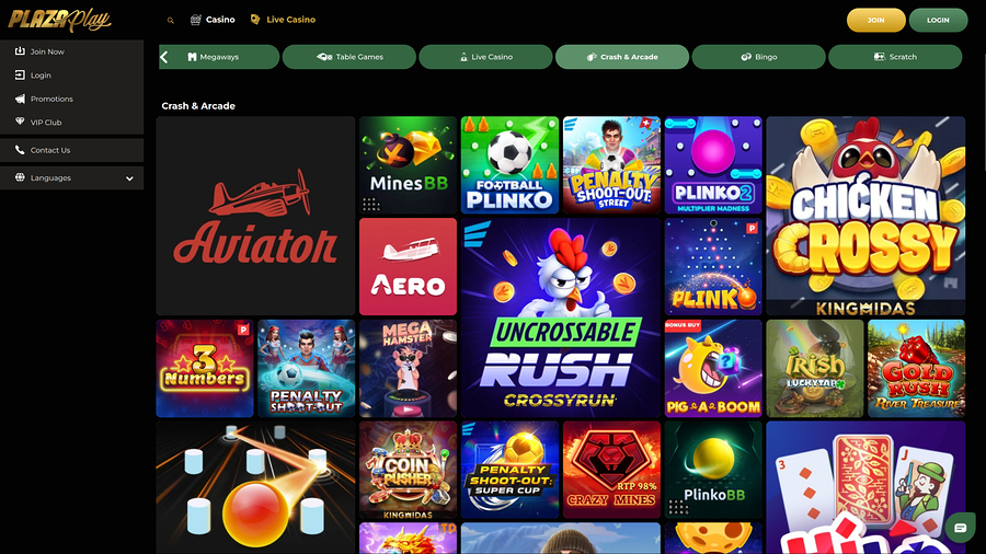 PlazaPlay Casino Desktop Arcade