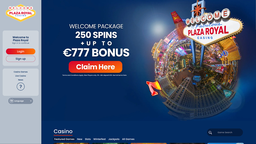 Plaza Royal Casino Desktop Homepage