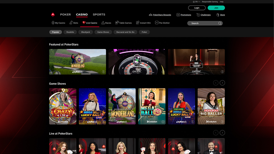 PokerStars Desktop Live Dealer