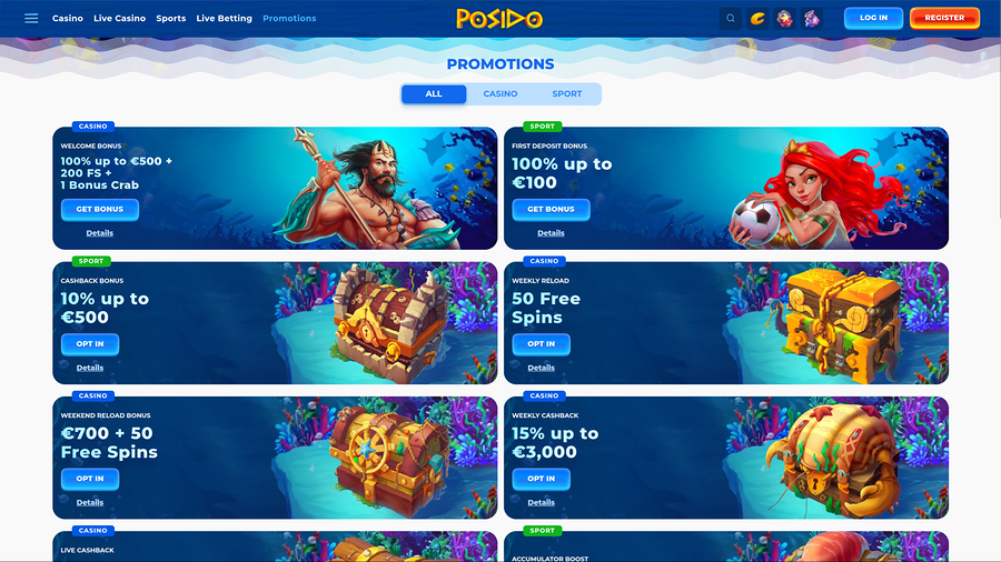 Posido Casino Desktop Promotions