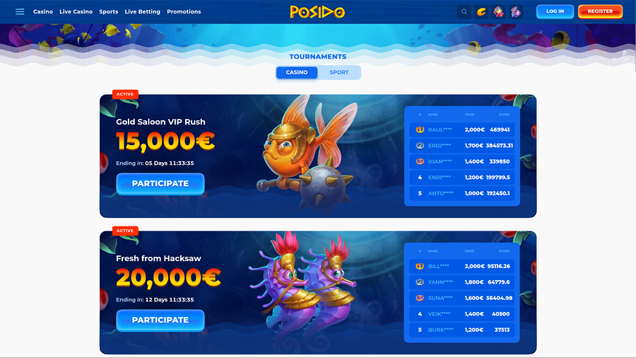 Posido Casino Desktop Tournaments