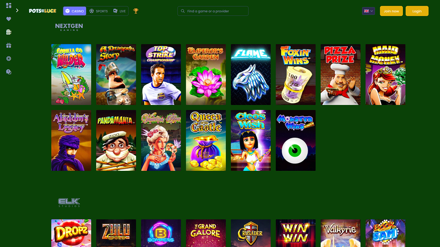 Pots of Luck Casino Desktop Game Developers