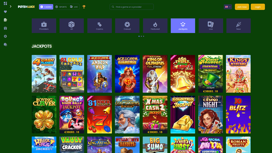 Pots of Luck Casino Desktop Jackpot