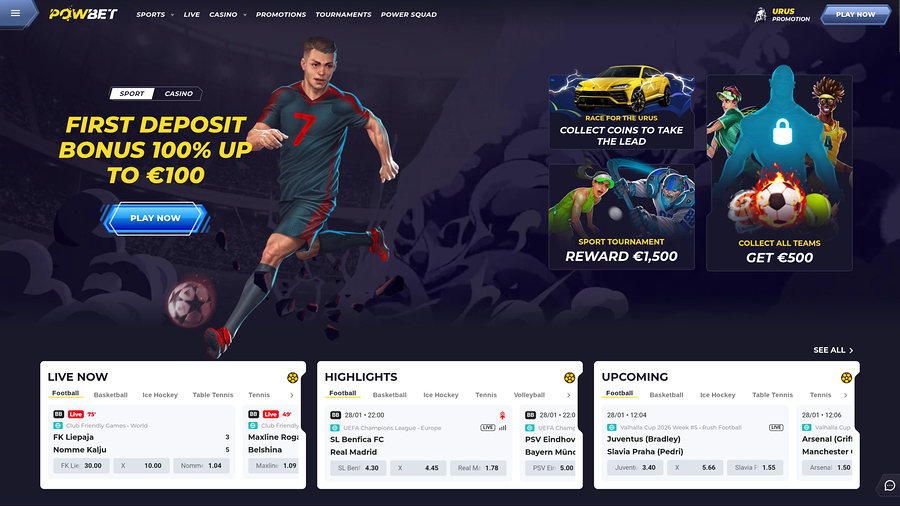 Powbet Casino Desktop Homepage