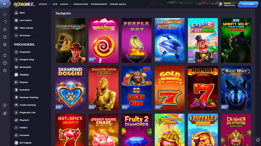 Powbet Casino Desktop Jackpot