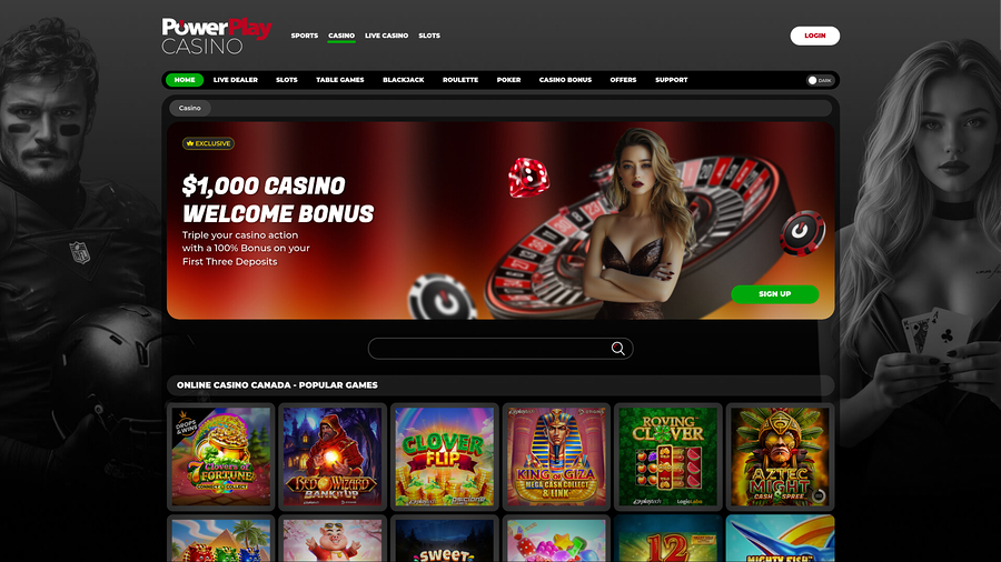 PowerPlay Casino Desktop Homepage