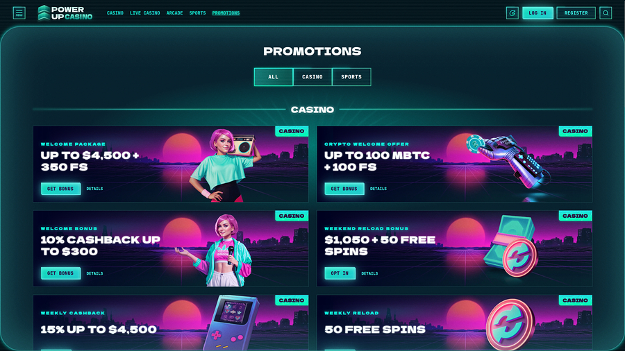 PowerUp Casino Desktop Promotions
