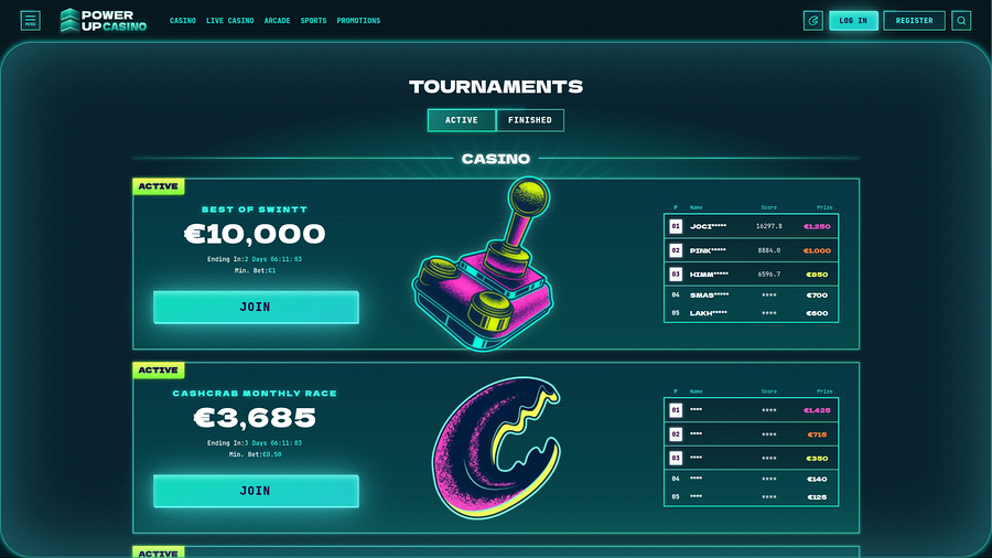 PowerUp Casino Desktop Tournaments